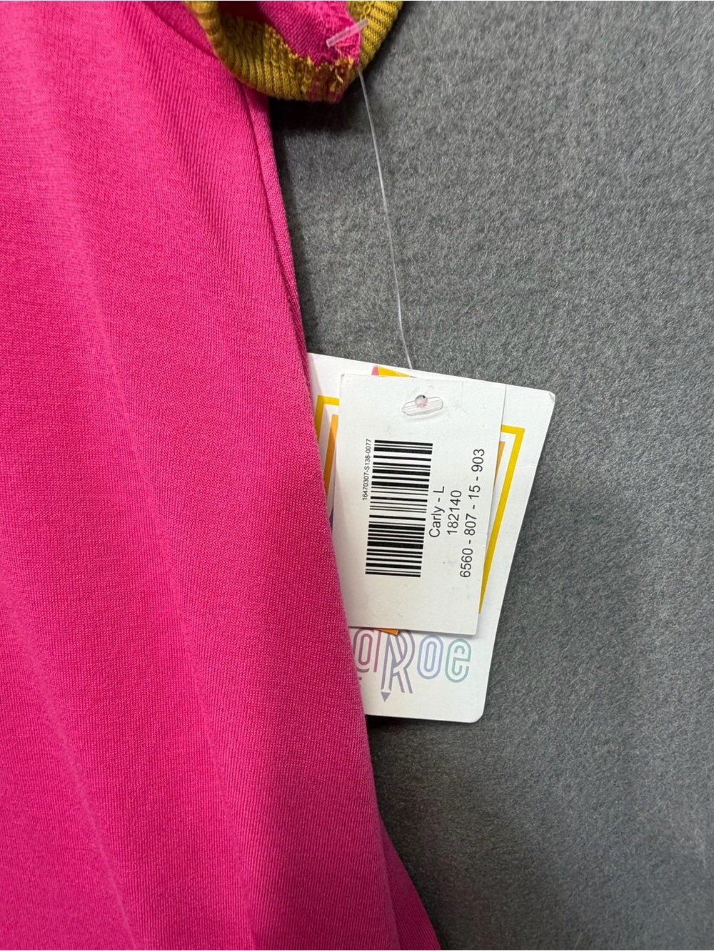 New with tags large Lularoe Pink Carly Dress - Picture 5 of 9